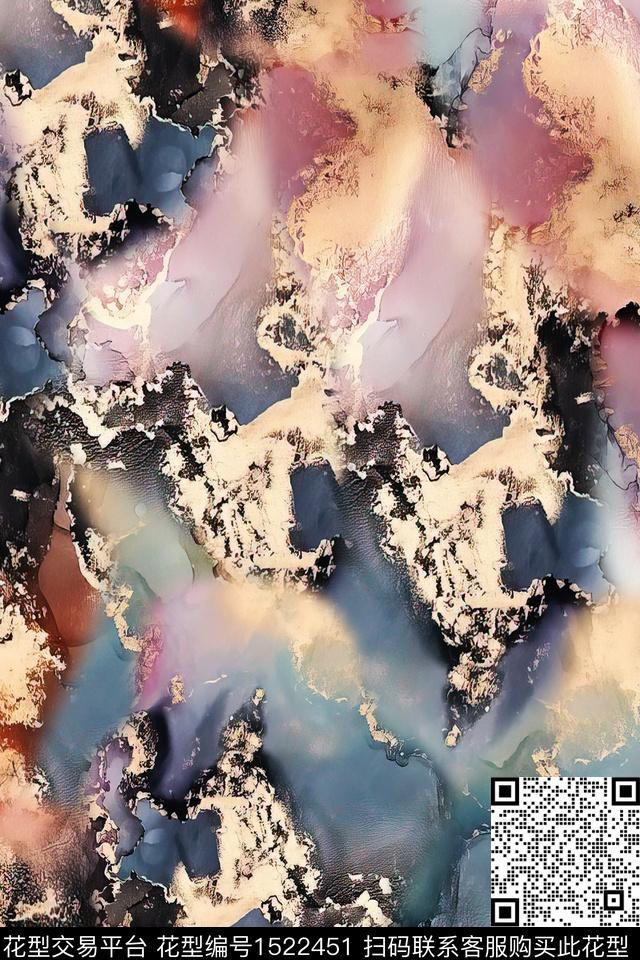 肌理纹理抽象数码印花华亿平台下载（图片编号: 1522451） - 瓦栏（Walan）
