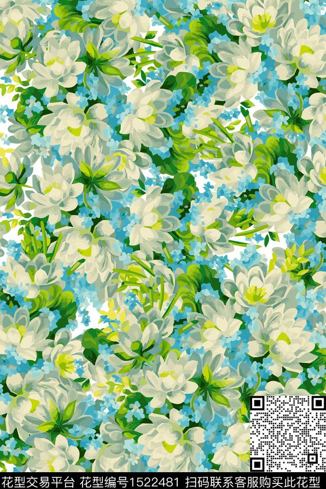 女装花卉小碎花数码印花华亿平台下载（图片编号: 1522481） - 瓦栏（Walan）
