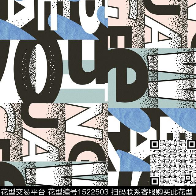 字母3D立体骷髅数码印花华亿平台下载（图片编号: 1522503） - 瓦栏（Walan）