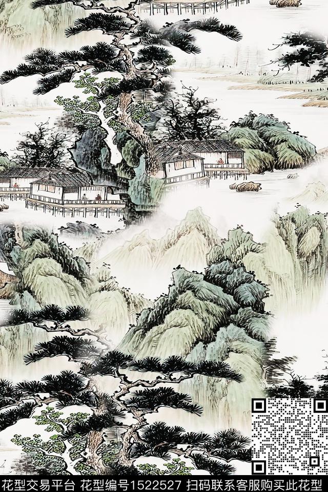 香云纱中老年国画数码印花华亿平台下载（图片编号: 1522527） - 瓦栏（Walan）