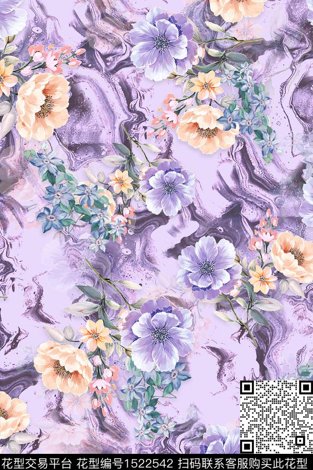 大花牡丹中老年数码印花华亿平台下载（图片编号: 1522542） - 瓦栏（Walan）