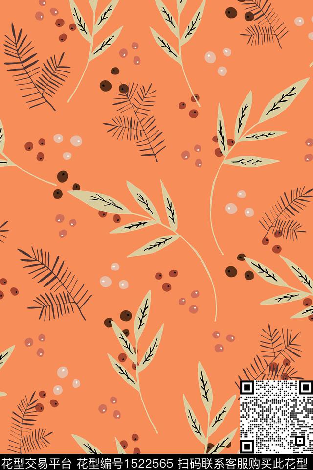 花卉大牌风小清新数码印花华亿平台下载（图片编号: 1522565） - 瓦栏（Walan）