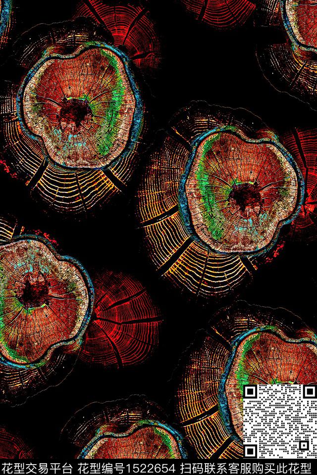 肌理抽象木桩数码印花华亿平台下载（图片编号: 1522654） - 瓦栏（Walan）