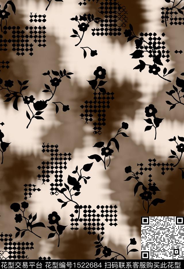 连衣裙女装花卉数码印花华亿平台下载（图片编号: 1522684） - 瓦栏（Walan）