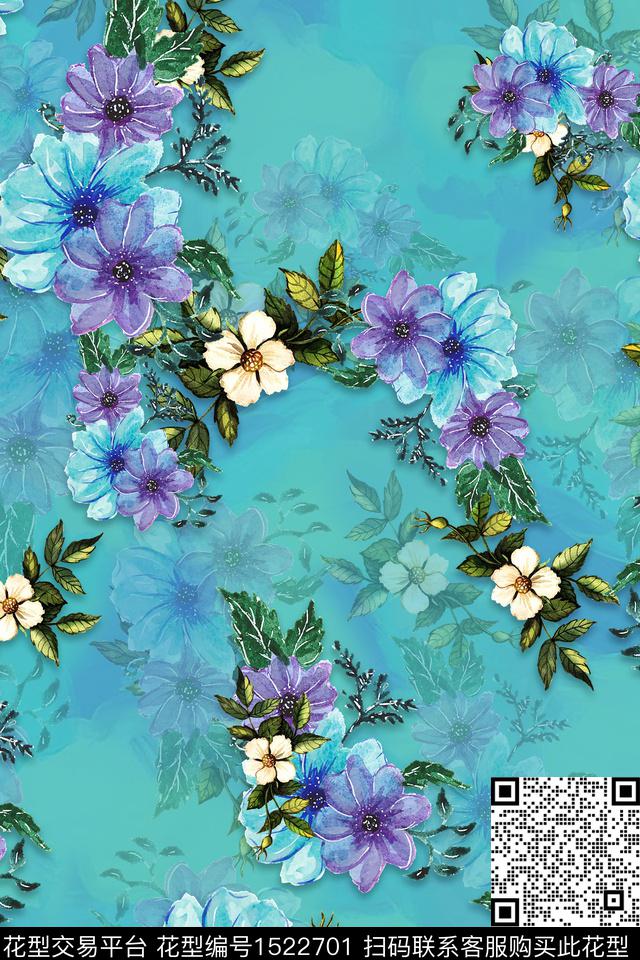 花卉女装中老年数码印花华亿平台下载（图片编号: 1522701） - 瓦栏（Walan）