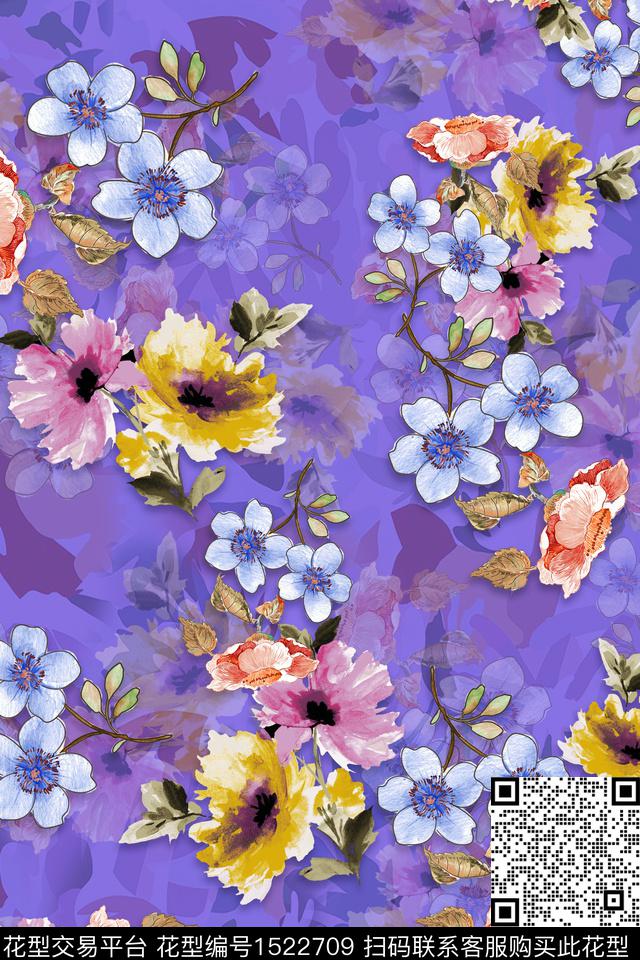 花底纹中老年数码印花华亿平台下载（图片编号: 1522709） - 瓦栏（Walan）