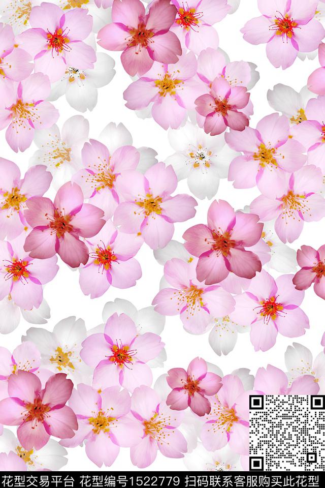 花卉大牌风小清新数码印花华亿平台下载（图片编号: 1522779） - 瓦栏（Walan）