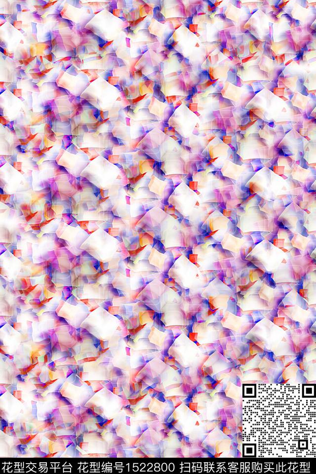 女装连续抽象数码印花华亿平台下载（图片编号: 1522800） - 瓦栏（Walan）