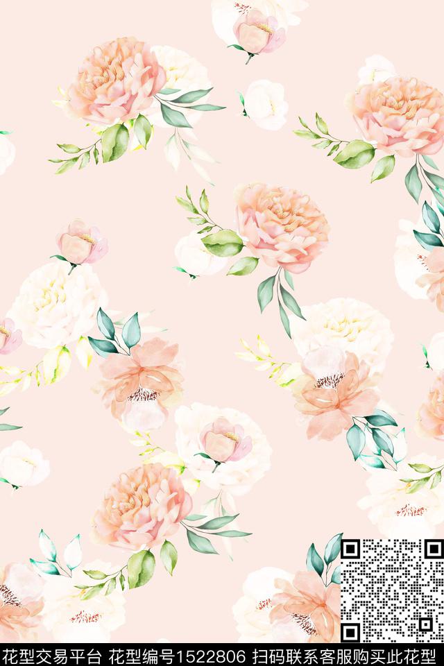 花卉小清新小碎花数码印花华亿平台下载（图片编号: 1522806） - 瓦栏（Walan）