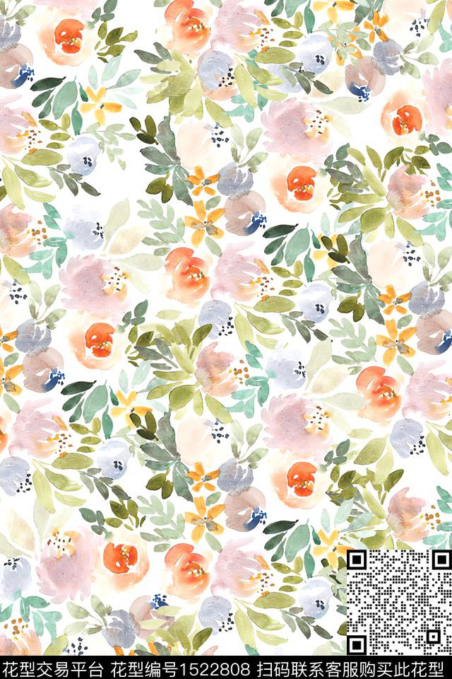 花卉小清新小碎花数码印花华亿平台下载（图片编号: 1522808） - 瓦栏（Walan）