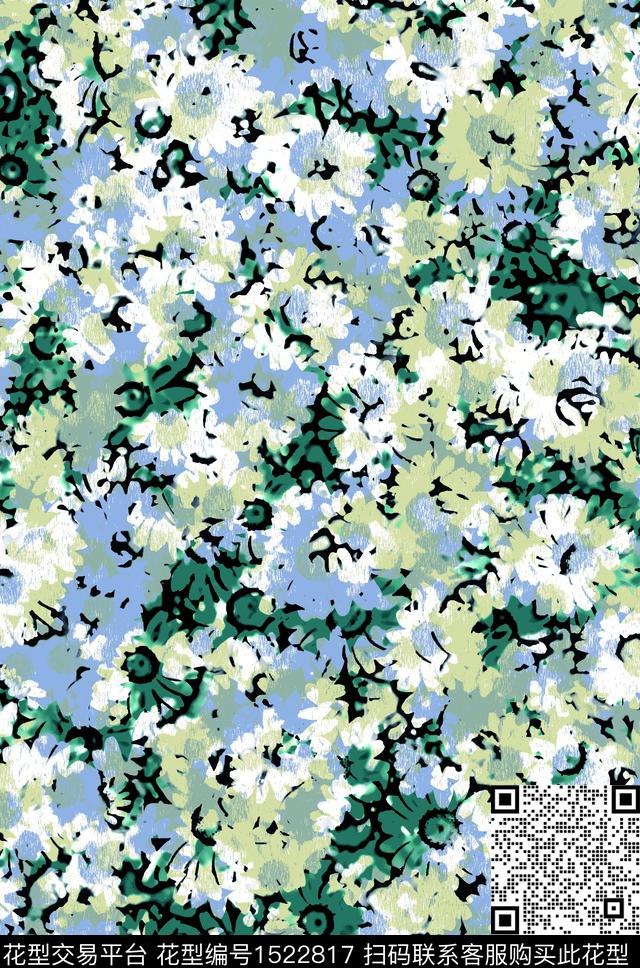 连衣裙女装花卉数码印花华亿平台下载（图片编号: 1522817） - 瓦栏（Walan）