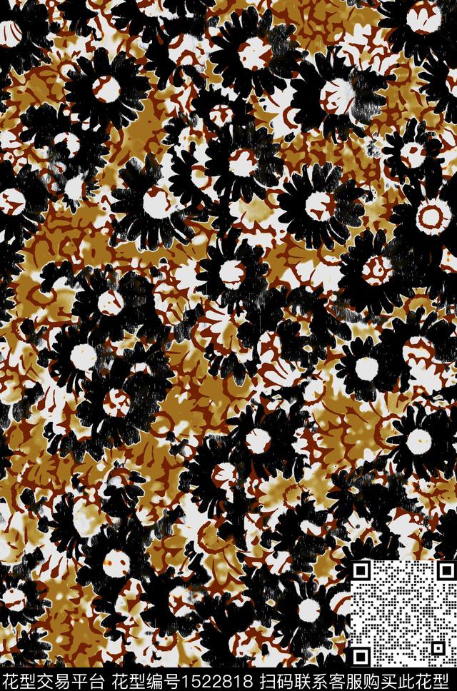 连衣裙女装花卉数码印花华亿平台下载（图片编号: 1522818） - 瓦栏（Walan）