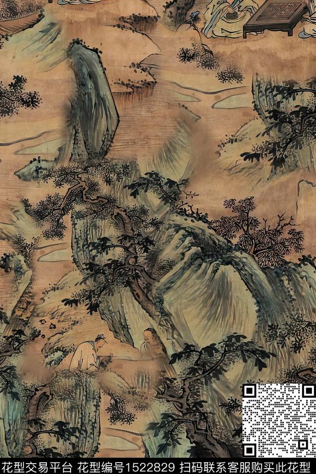 香云纱中老年国画数码印花华亿平台下载（图片编号: 1522829） - 瓦栏（Walan）
