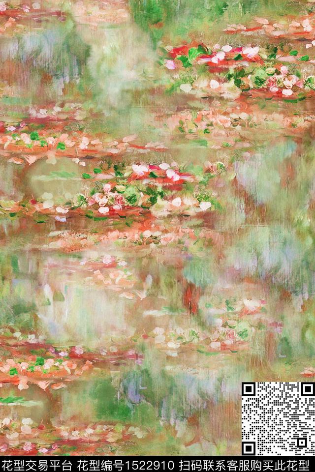 油画华亿平台女装花卉数码印花华亿平台下载（图片编号: 1522910） - 瓦栏（Walan）