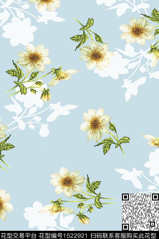 花卉小清新女装数码印花华亿平台下载（图片编号: 1522921） - 瓦栏（Walan）