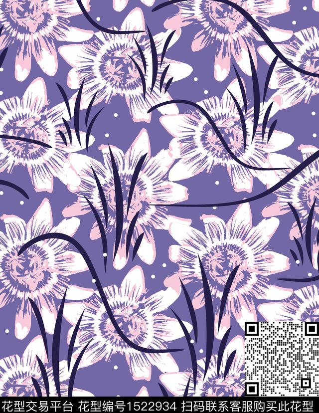 连衣裙女装花卉数码印花华亿平台下载（图片编号: 1522934） - 瓦栏（Walan）