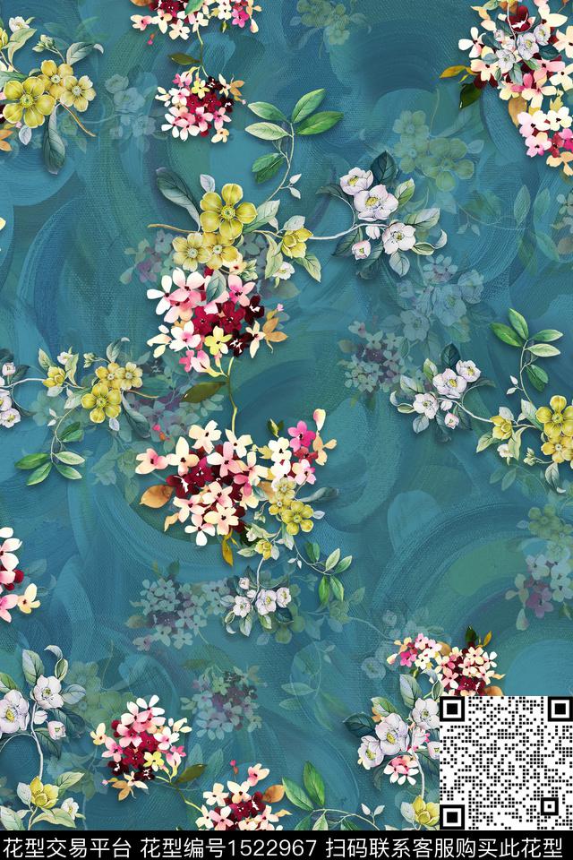 大花中老年数码印花华亿平台下载（图片编号: 1522967） - 瓦栏（Walan）