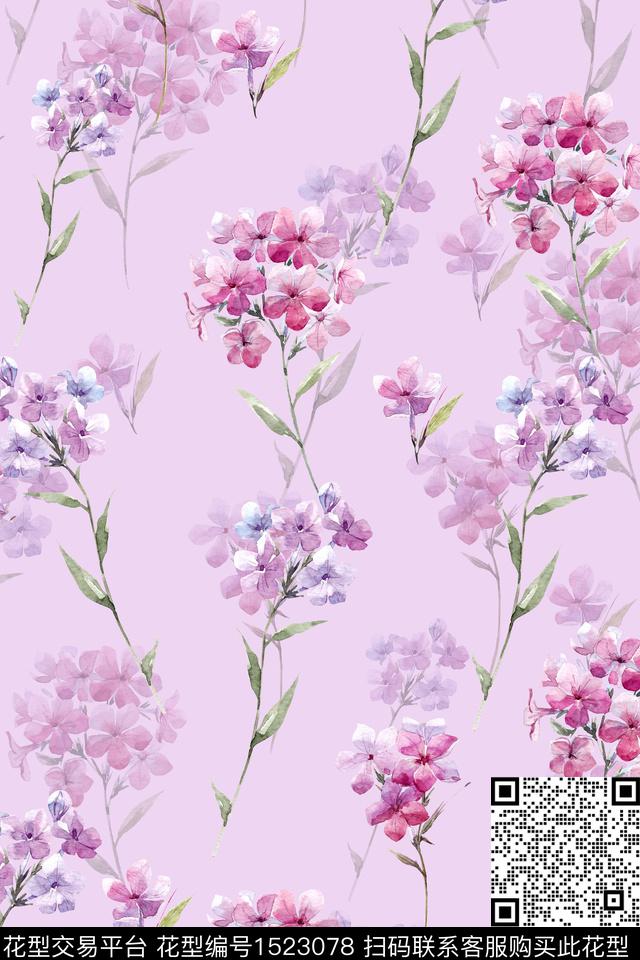 花卉小清新女装数码印花华亿平台下载（图片编号: 1523078） - 瓦栏（Walan）