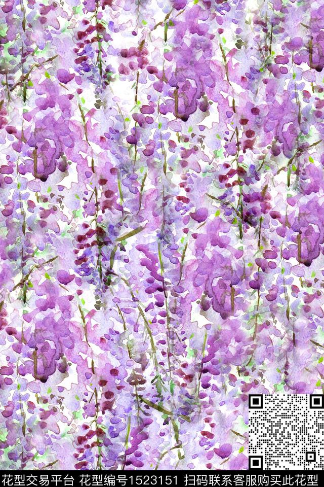 水彩肌理笔触数码印花华亿平台下载（图片编号: 1523151） - 瓦栏（Walan）