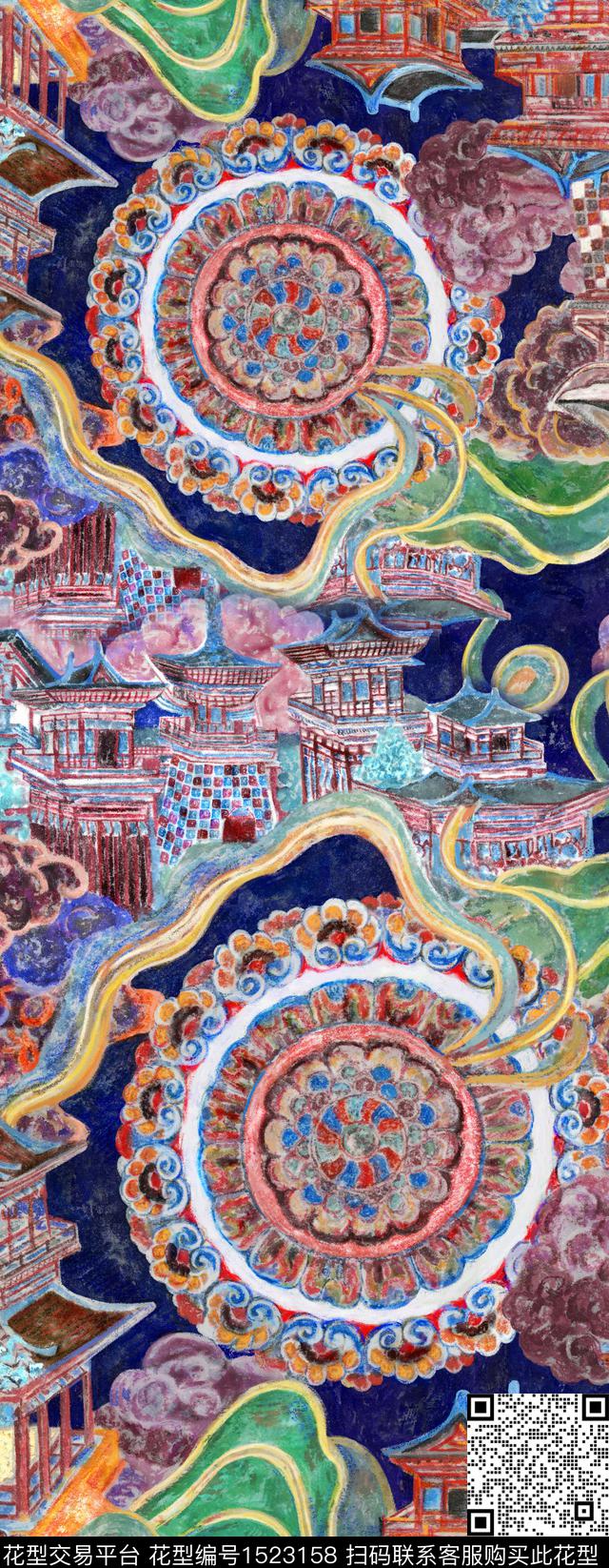 定位花绿植树叶花卉数码印花华亿平台下载（图片编号: 1523158） - 瓦栏（Walan）