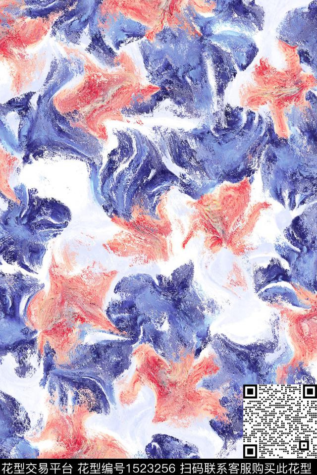 花卉模糊消逝数码印花华亿平台下载（图片编号: 1523256） - 瓦栏（Walan）