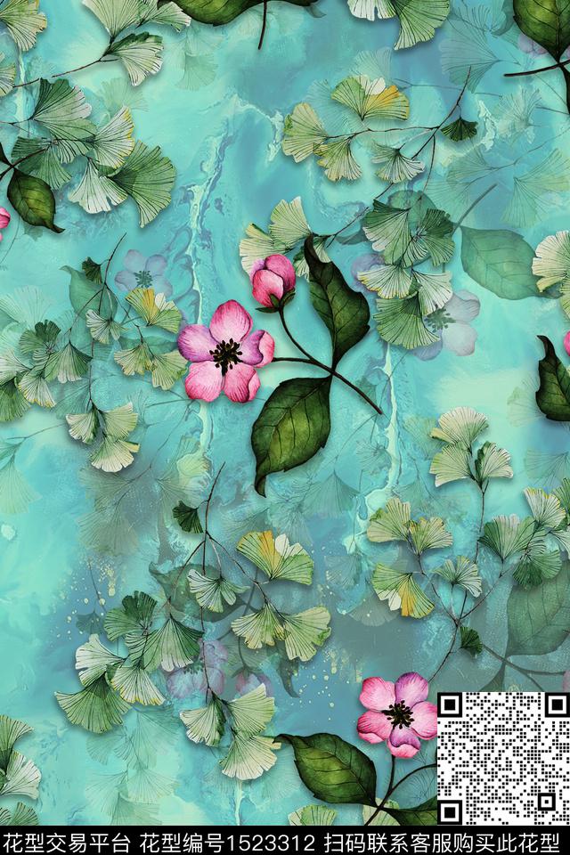 大花中老年数码印花华亿平台下载（图片编号: 1523312） - 瓦栏（Walan）