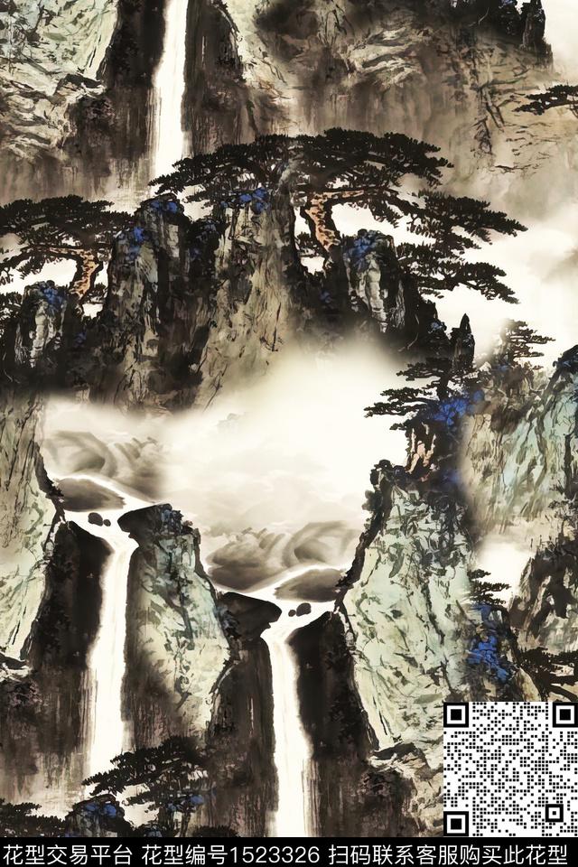 香云纱中老年国画数码印花华亿平台下载（图片编号: 1523326） - 瓦栏（Walan）