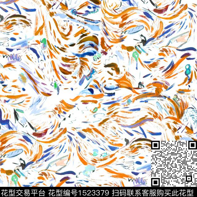 年轻女性笔触2023春夏数码印花华亿平台下载（图片编号: 1523379） - 瓦栏（Walan）