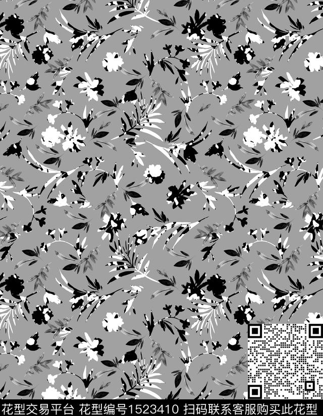 连衣裙女装花卉数码印花华亿平台下载（图片编号: 1523410） - 瓦栏（Walan）