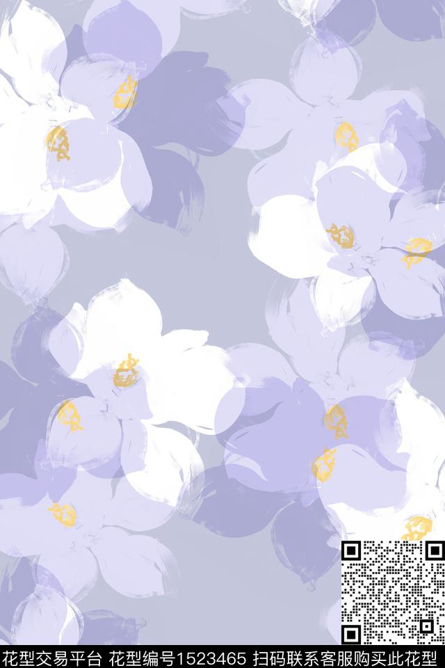花卉大牌风小清新数码印花华亿平台下载（图片编号: 1523465） - 瓦栏（Walan）