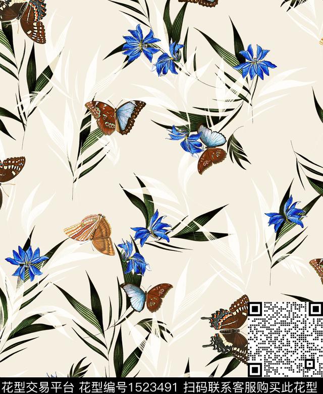 连衣裙女装花卉数码印花华亿平台下载（图片编号: 1523491） - 瓦栏（Walan）