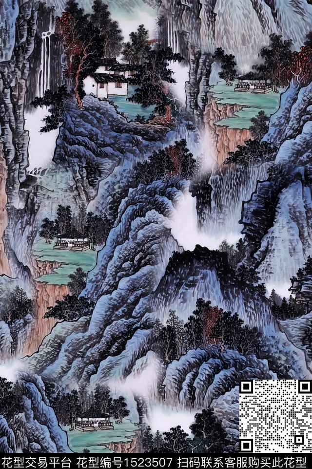 香云纱中老年国画数码印花华亿平台下载（图片编号: 1523507） - 瓦栏（Walan）