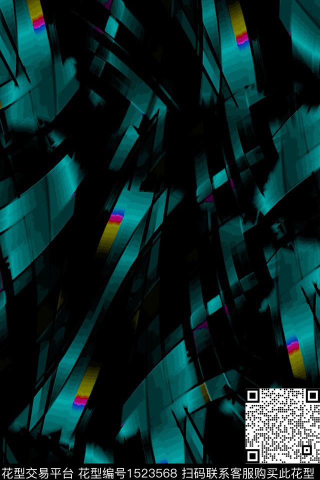 几何男装抽象数码印花华亿平台下载（图片编号: 1523568） - 瓦栏（Walan）