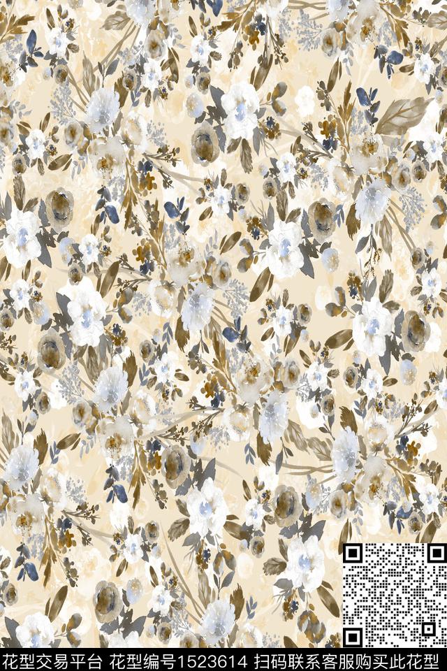 花卉小清新小碎花数码印花华亿平台下载（图片编号: 1523614） - 瓦栏（Walan）