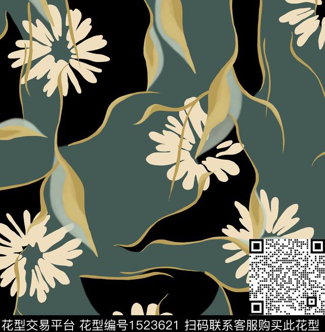 连衣裙女装花卉数码印花华亿平台下载（图片编号: 1523621） - 瓦栏（Walan）