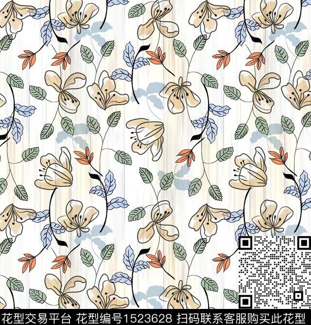 连衣裙女装花卉数码印花华亿平台下载（图片编号: 1523628） - 瓦栏（Walan）