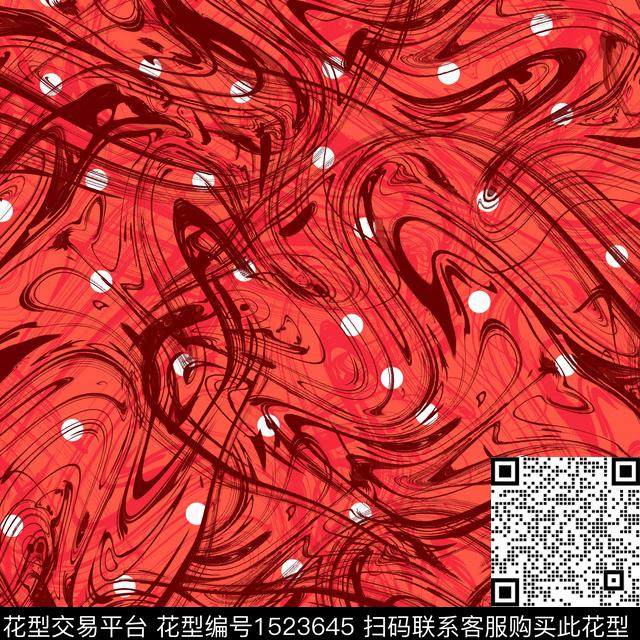 机理印花抽象女装数码印花华亿平台下载（图片编号: 1523645） - 瓦栏（Walan）