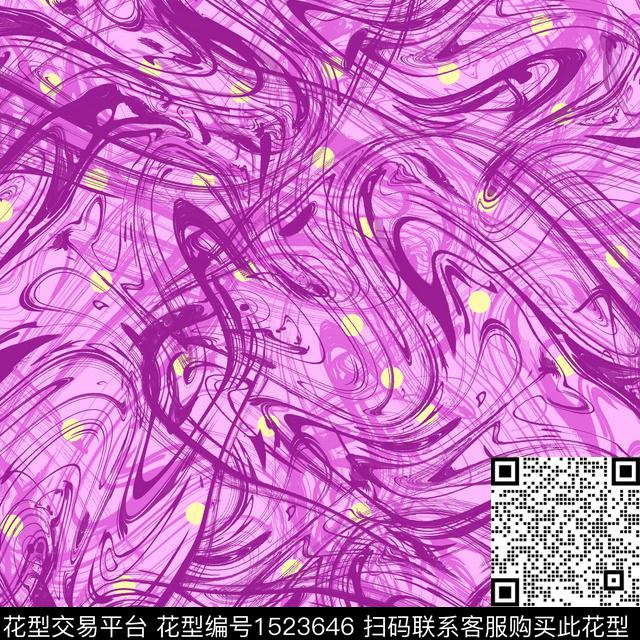 机理印花抽象女装数码印花华亿平台下载（图片编号: 1523646） - 瓦栏（Walan）