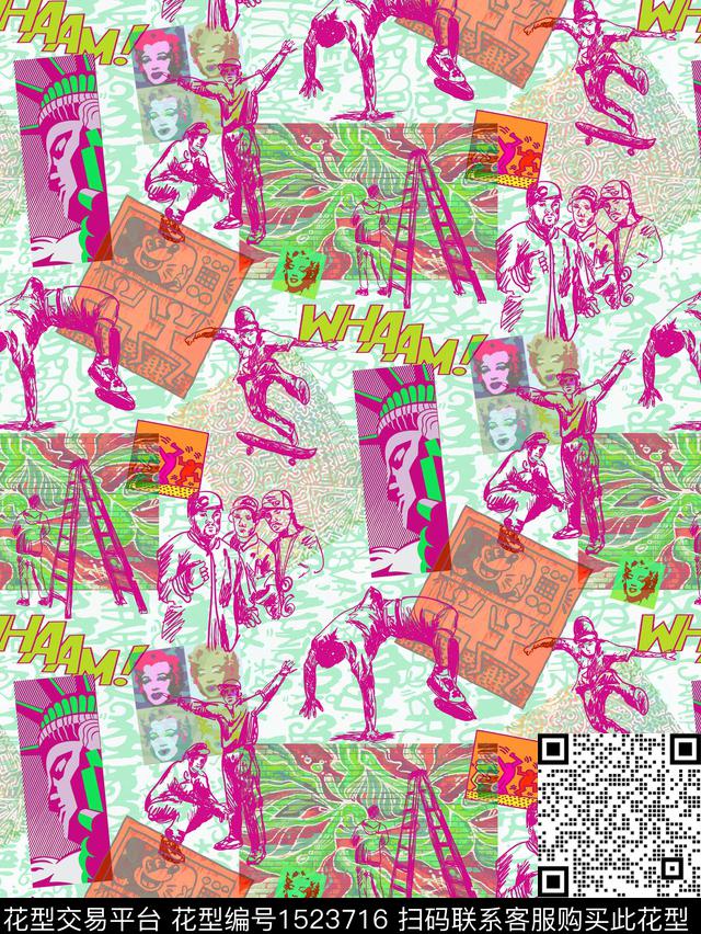 趣味人物国外华亿平台传统印花华亿平台下载（图片编号: 1523716） - 瓦栏（Walan）