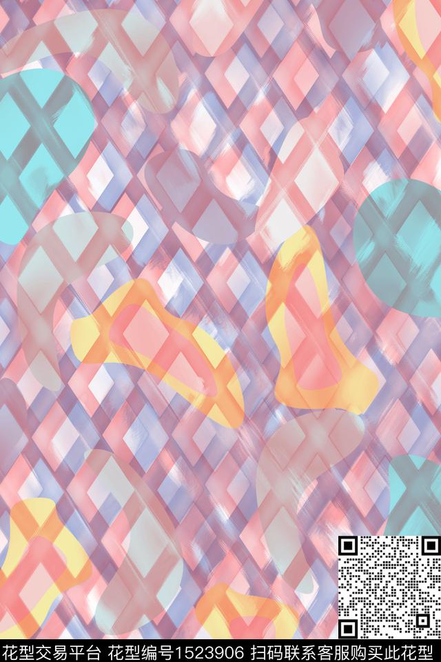 几何肌理大牌风数码印花华亿平台下载（图片编号: 1523906） - 瓦栏（Walan）