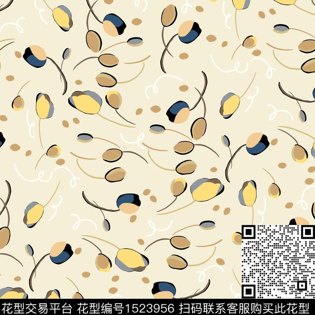 郁金香小碎花花苞传统印花华亿平台下载（图片编号: 1523956） - 瓦栏（Walan）