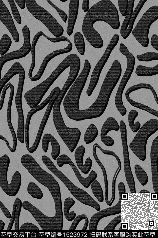 几何大牌风抽象数码印花华亿平台下载（图片编号: 1523972） - 瓦栏（Walan）