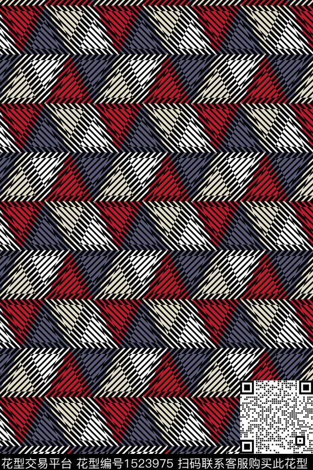 几何三角形大牌风数码印花华亿平台下载（图片编号: 1523975） - 瓦栏（Walan）