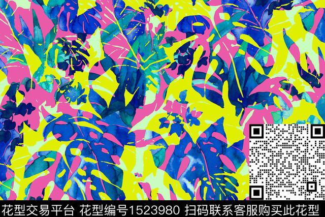 花卉热带华亿平台年轻女装传统印花华亿平台下载（图片编号: 1523980） - 瓦栏（Walan）