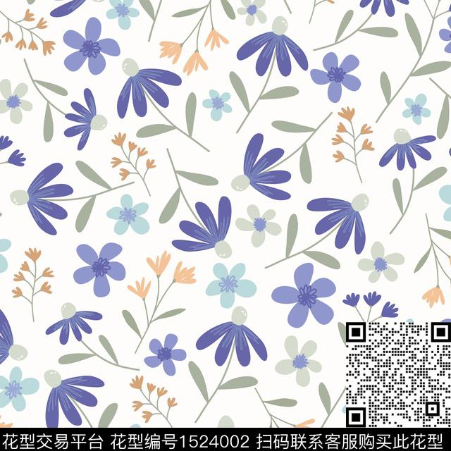 花卉小碎花春夏华亿平台数码印花华亿平台下载（图片编号: 1524002） - 瓦栏（Walan）