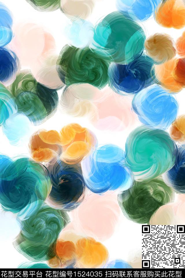 肌理抽象墨水数码印花华亿平台下载（图片编号: 1524035） - 瓦栏（Walan）