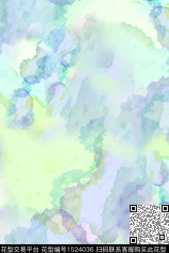 肌理抽象水彩数码印花华亿平台下载（图片编号: 1524036） - 瓦栏（Walan）