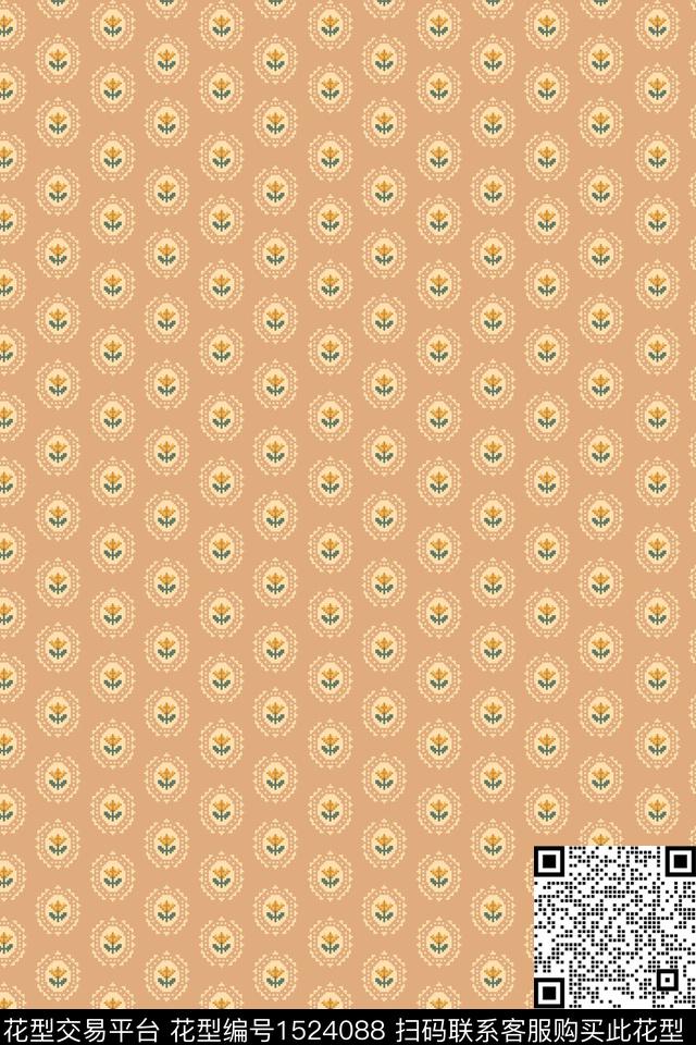 马赛克小清新小碎花数码印花华亿平台下载（图片编号: 1524088） - 瓦栏（Walan）