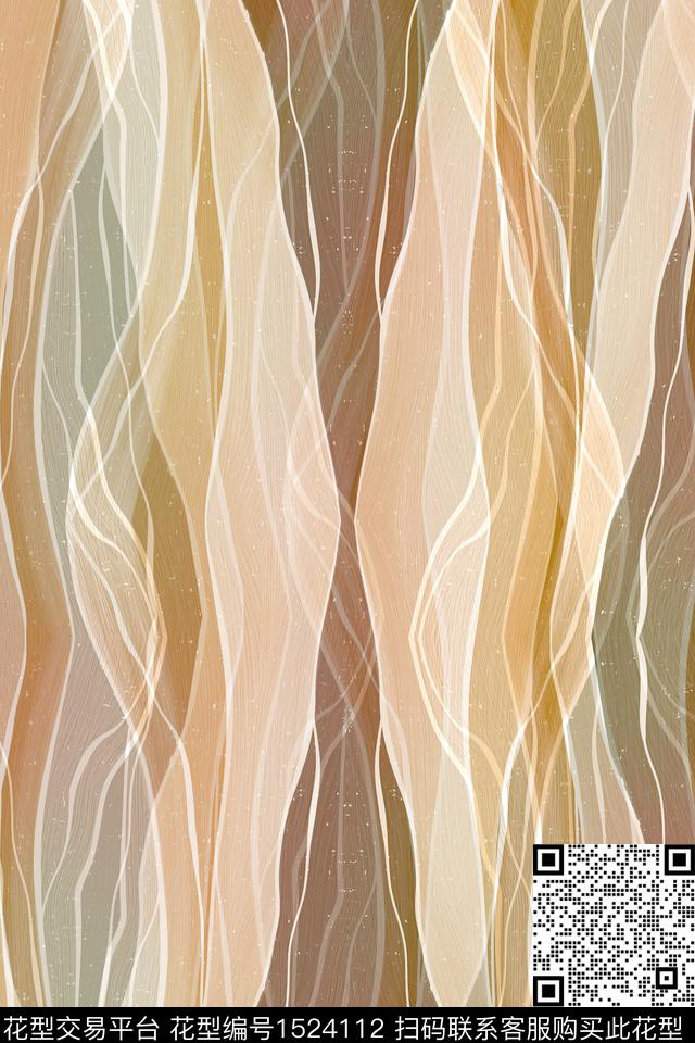 线条大牌风抽象数码印花华亿平台下载（图片编号: 1524112） - 瓦栏（Walan）