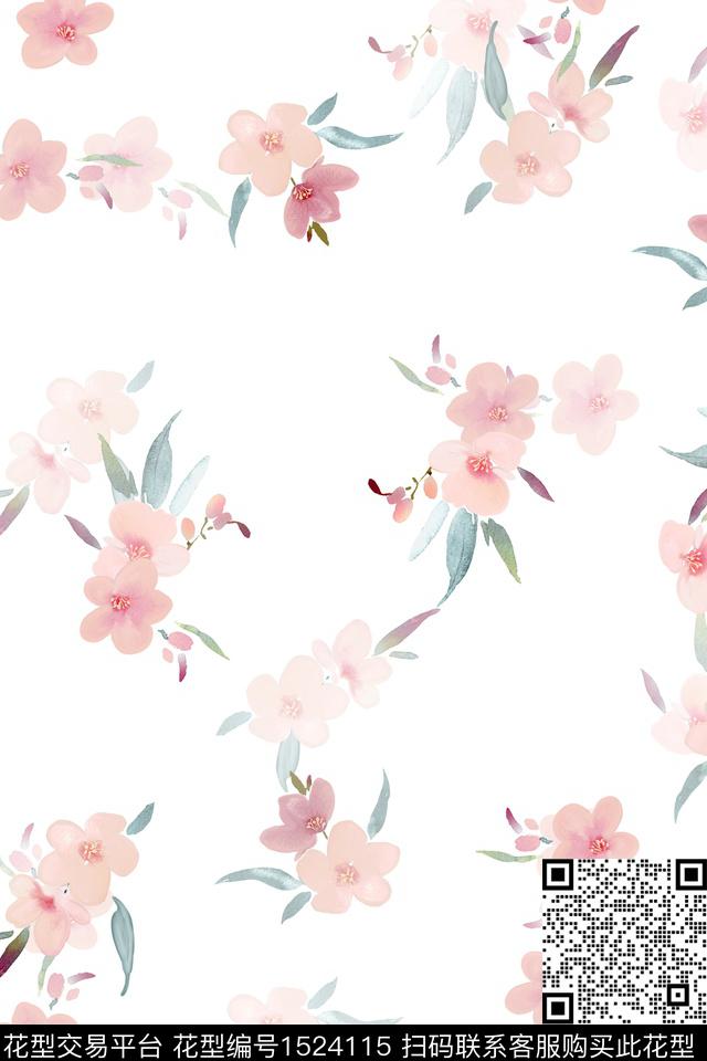 花卉小清新小碎花数码印花华亿平台下载（图片编号: 1524115） - 瓦栏（Walan）